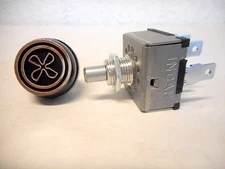 ROTARY A/C 3 SPEED BLOWER SWITCH UNIVERSAL TYPE W/ 'FAN' KNOB INDAK,MADE IN USA