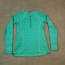 Athleta Sweatshirt Womens Medium Green Long Sleeve 1/4 Zip Stretch Lightweight
