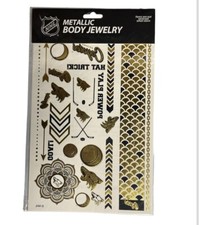 NHL Arizona Coyotes Metallic Body Jewelry, 2 Full Sheets, White