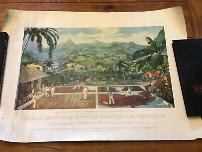 Litho Coffee Plantation  1928 50th Anniversary  THE COFFEE MILL  22X32   DD