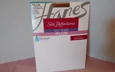 Hanes Control Top Pantyhose Silk Reflections Plus Sheer Sz ONE PLUS Barely There