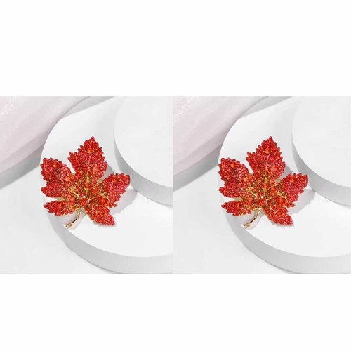 1/2/3/4PCS Crystal Maple Leaf Brooch Pin Women Clothing Collar Corsage Jewelry - Picture 24 of 34