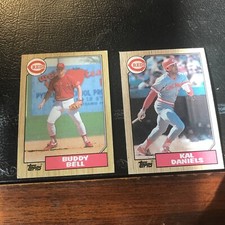 1987 Topps  Buddy Bell & Kal Daniels REDS. TWO Card Lot