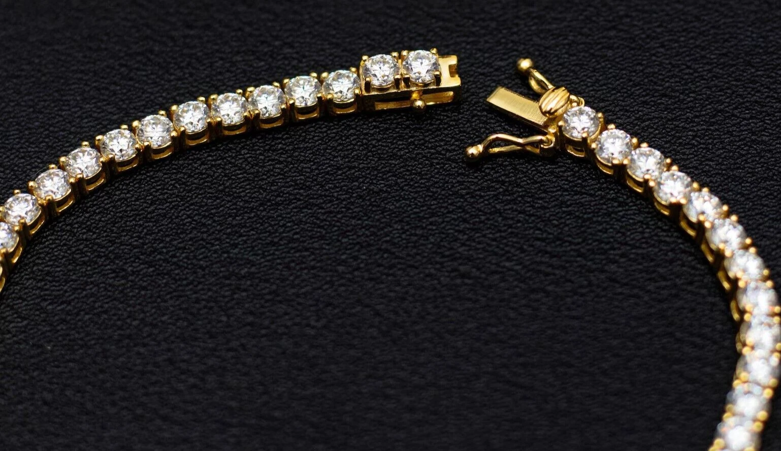 VALENTINO Bracciale Tennis Oro Giallo 14k Rotondo Diamante Coltivato in Laboratorio Regalo Anniversario 7 50CT