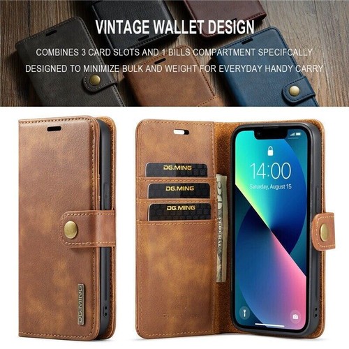 Leather Card Wallet Phone Case For iPhone 16 15 14 13 12 11 Pro Max XR XS 7 8 SE - Picture 4 of 61