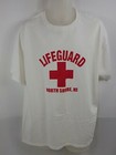 Lifeguard T-Shirt North Shore Hawaii White Red Lettering Cross Hanes Mens XL
