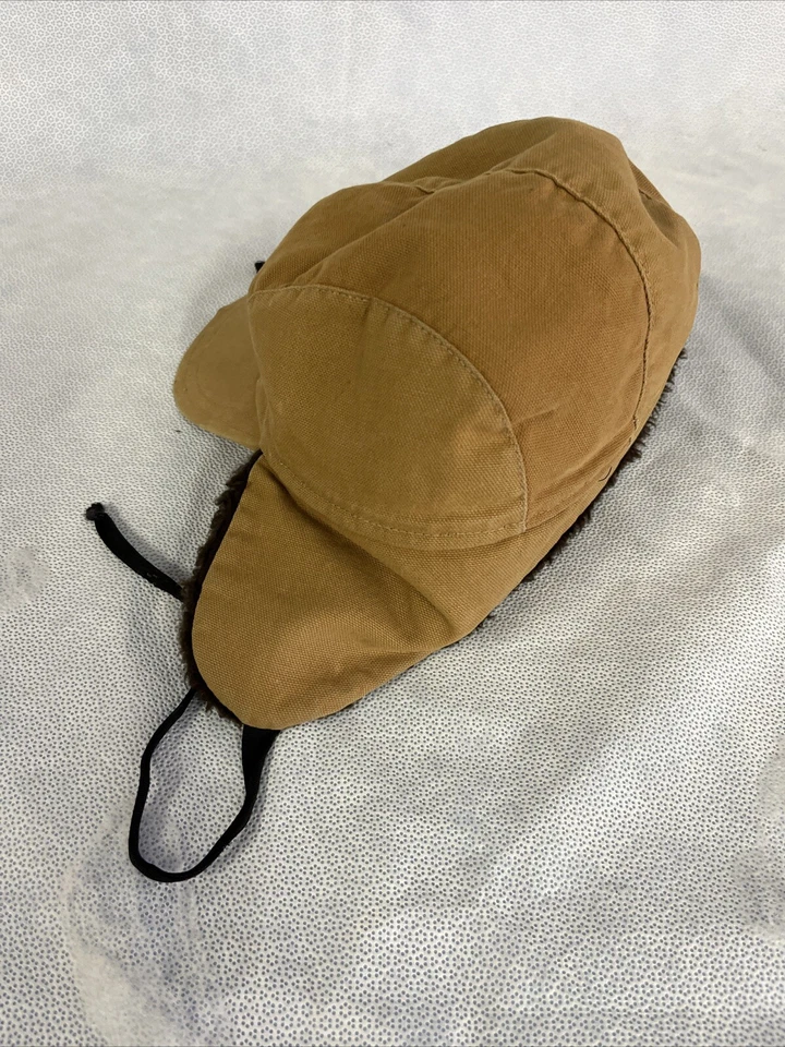 Sombrero de caza de trabajo de lona marca Beaver estilo trampero orejeras talla M 7 1/4 58 EE. UU. Foto 4 de 4