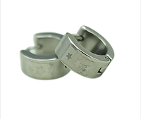 Stella Steel Creolen Edelstahl Mit Stern-Gravur – Ø 14 Mm, 5 Mm Breit