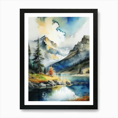 Seespiegelung, Waldsee, Wald gerahmtes Wandbild Poster Leinwanddruck Bild