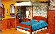 Ethan Allen Bedroom Colonial Furniture C.M. Whitney NJ Postcard 1960s