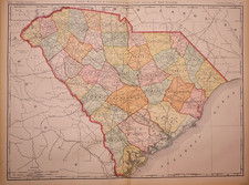  Antique Dated 1899 Map  South Carolina by R. McNally XL-21x27 - 15