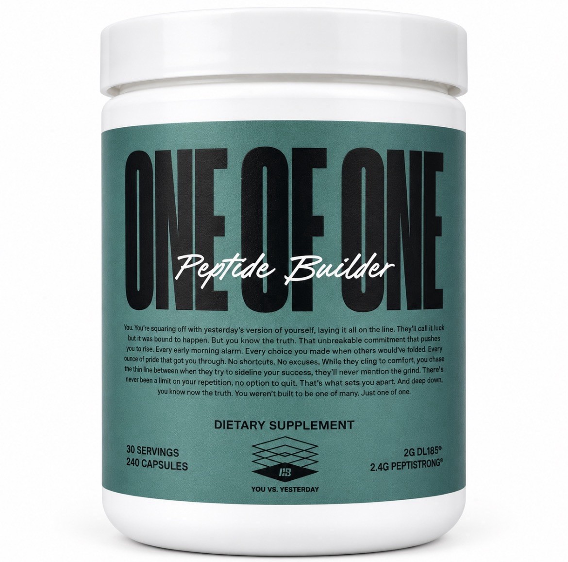 ONE OF ONE Peptide Builder 240 Capsules PeptiStrong DL185 Dietary Supplement