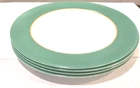 Vintage Arcopal Green Gold Rims Salad Plates 8" Set of 4 France