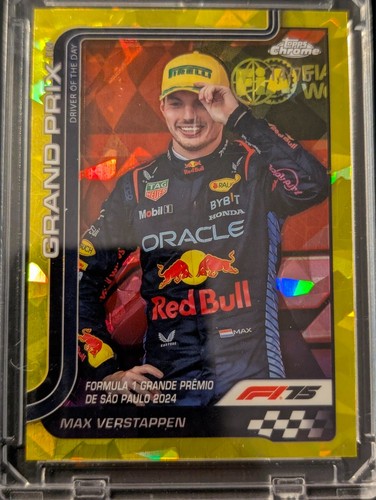 2025 Topps Chrome F1 Max Verstappen Driver Of The Day Gold Refractor #14/75
