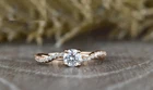 2.00 Ct Round Cut Real Moissanite 14K Rose Gold Plated Women's Engagement Ring