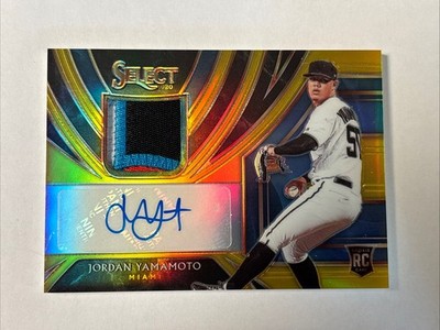 2020 Panini Select Jordan Yamamoto Gold Rookie Patch Auto #7/10 SSP Marlins