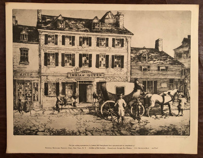 Seven (7) Vtg 1940s OLD OVERHOLT Whiskey, PA Inns, E.T. Scowcroft, 11x14'' Prints