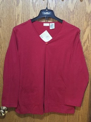 Y2K Bobbie Brooks Flyaway Cardigan Red Cotton Blend Large NWT
