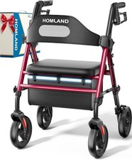 2025 Deluxe Rolling Mobility Rollator Walker With Seat Compact 350lbs