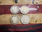 .900S (4) Barber Silver Half Dollar (1) 1901 O, (1) 1908 D, (1) 1913 D, and 1901