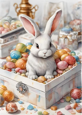 MXJSUA DIY Diamond Painting Kits, Easter Egg Bunny Diamond Art Kit for Adults, 5