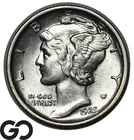 1925-D Mercury Dime, Strong Bands, Brilliant Uncirculated++ Better Date