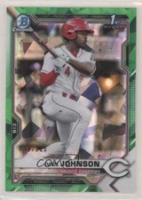 2021 Bowman Sapphire Edition Chrome Prospects Green Refractor Ivan Johnson 0b9t