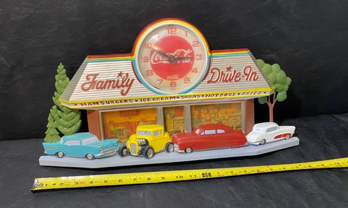 Burwood Coca-Cola vintage American Family Drive In Diner Wall Clock 1988