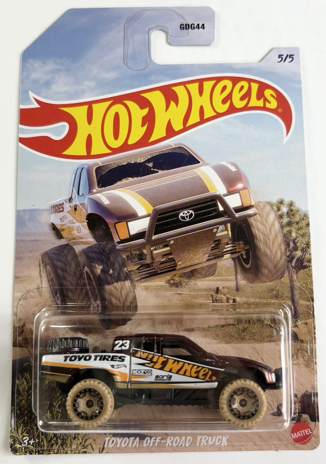 2023 Hot Wheels Mud Runners 5/5 Red Toyo Tires Toyota Off-Road Truck 1:64 Scale