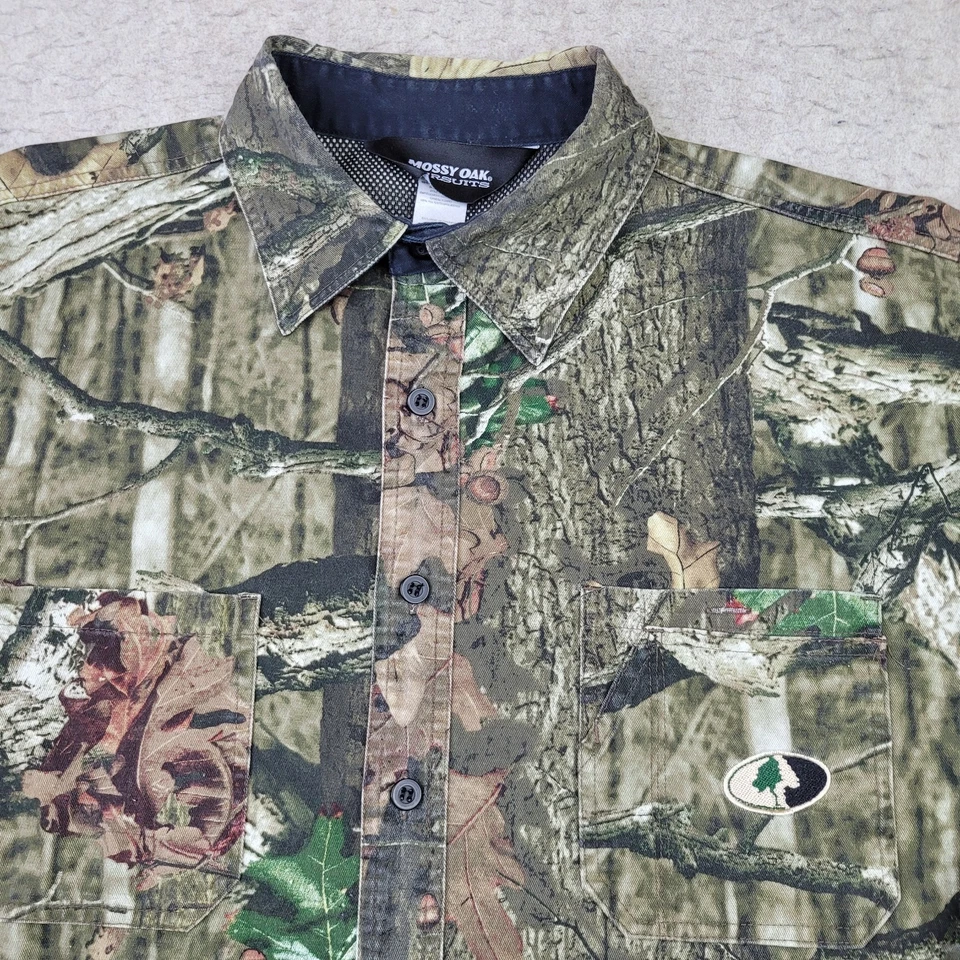 Camisa Mossy Oak Pursuits Para Hombres XL Camuflada Manga Larga Abotonada Caza Exterior Foto 2 de 4