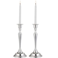 KerzenstäNder Kerzenhalter Stabkerze Vintage Silber 2 StüCk 24,5Cm Deko