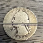 1934 Washington Quarter 25C Silver Circulated US Coin Uncertified
