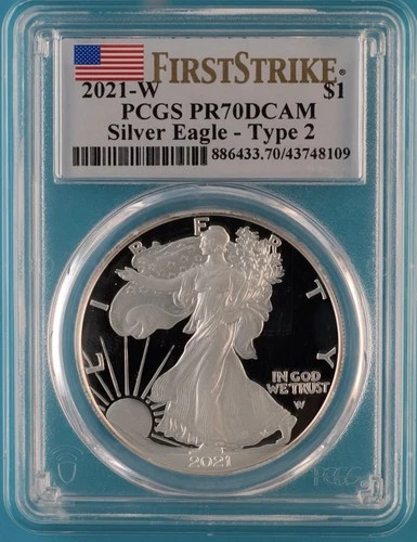 2021 W PCGS PR70 First Strike Type II American Silver Eagle