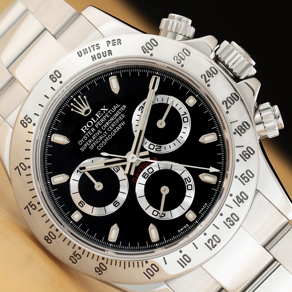 ROLEX DAYTONA COSMOGRAPH 116520 40MM BLACK DIAL STAINLESS STEEL OYSTER WATCH