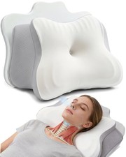 Cervical Neck Pillow for Pain Relief Traction Ergonomic Memory Foam for Side ...