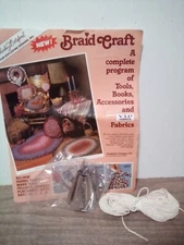 Vtg Shirley Botsford Braidcrafting Tool  & Instructions & Yarn 1989 Rug Braiding