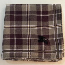 MAN HANDKERCHIEF PLAID GREEN BROWN CLASSIC COTTON VTG POCKET ART SQUARE 18   B31
