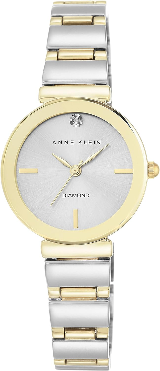 Anne Klein Ladies Watch Diamond Stainless Two Tone Bracelet Sparkle Gold Dial Amazon.com: Anne Klein Women main image 4