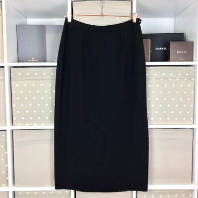 John Lewis Evening Skirt Size 16 Black Beaded Side Split W31'' L36'' Lined JFW