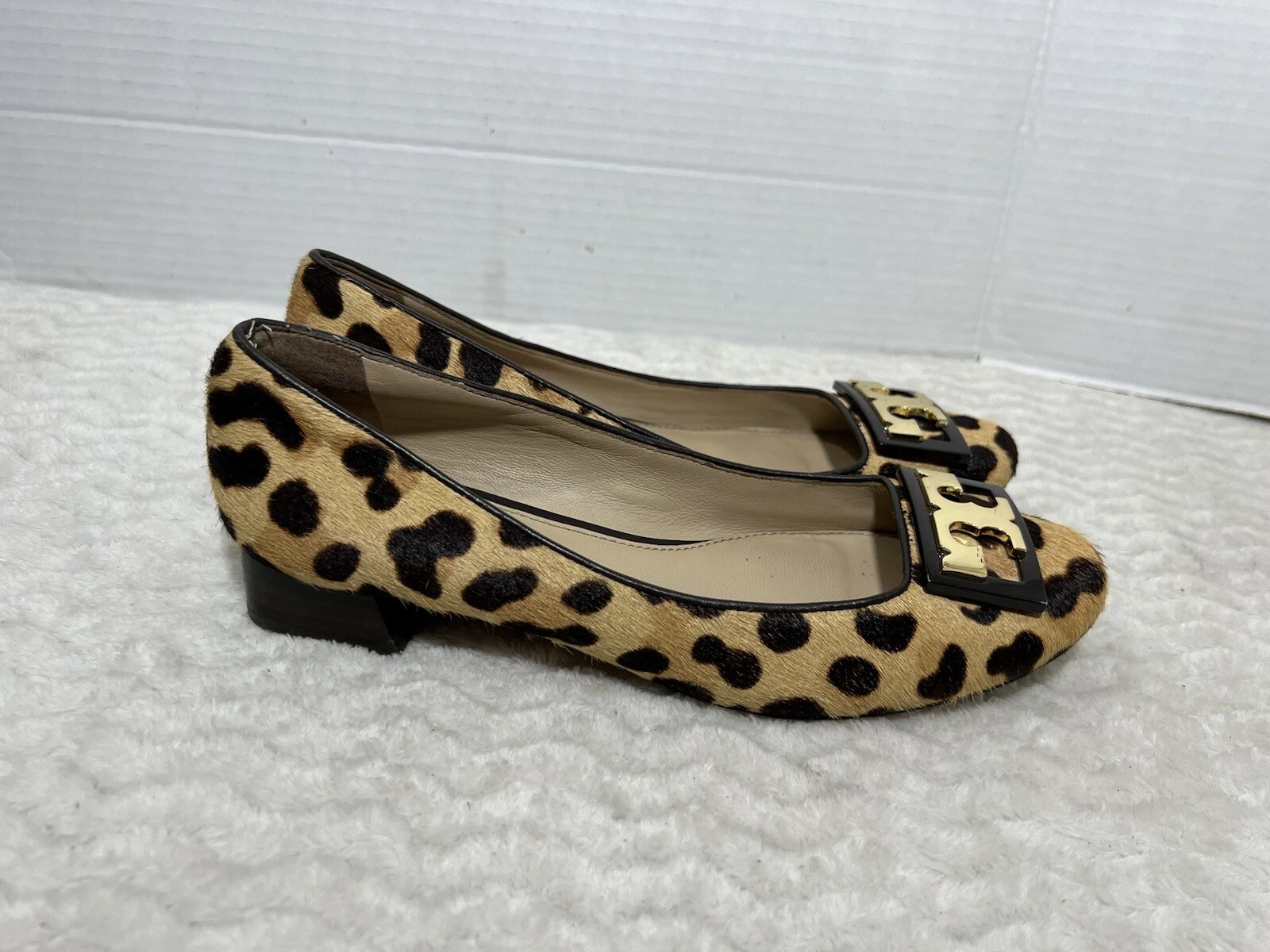 Pompa logo capelli di polpaccio donna Tory Burch Gigi 5 5 milioni in tacchi punta tonda leopardata $328