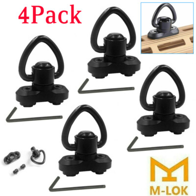 4Pack M-LOK MLOK Quick Release Sling Mount Push Button QD Sling Swivel Adaptor