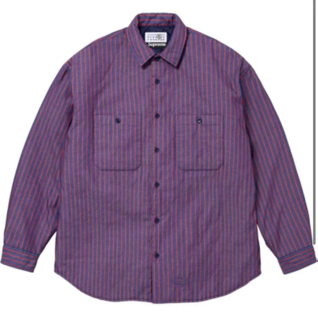 Chemise matelassée SUPREME 24SS x MM6 Maison Margiela M6 veste rayée taille M neuve