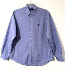 Ralph Lauren Blue Solid Mens Size XL Long Sleeve Button Down Shirt