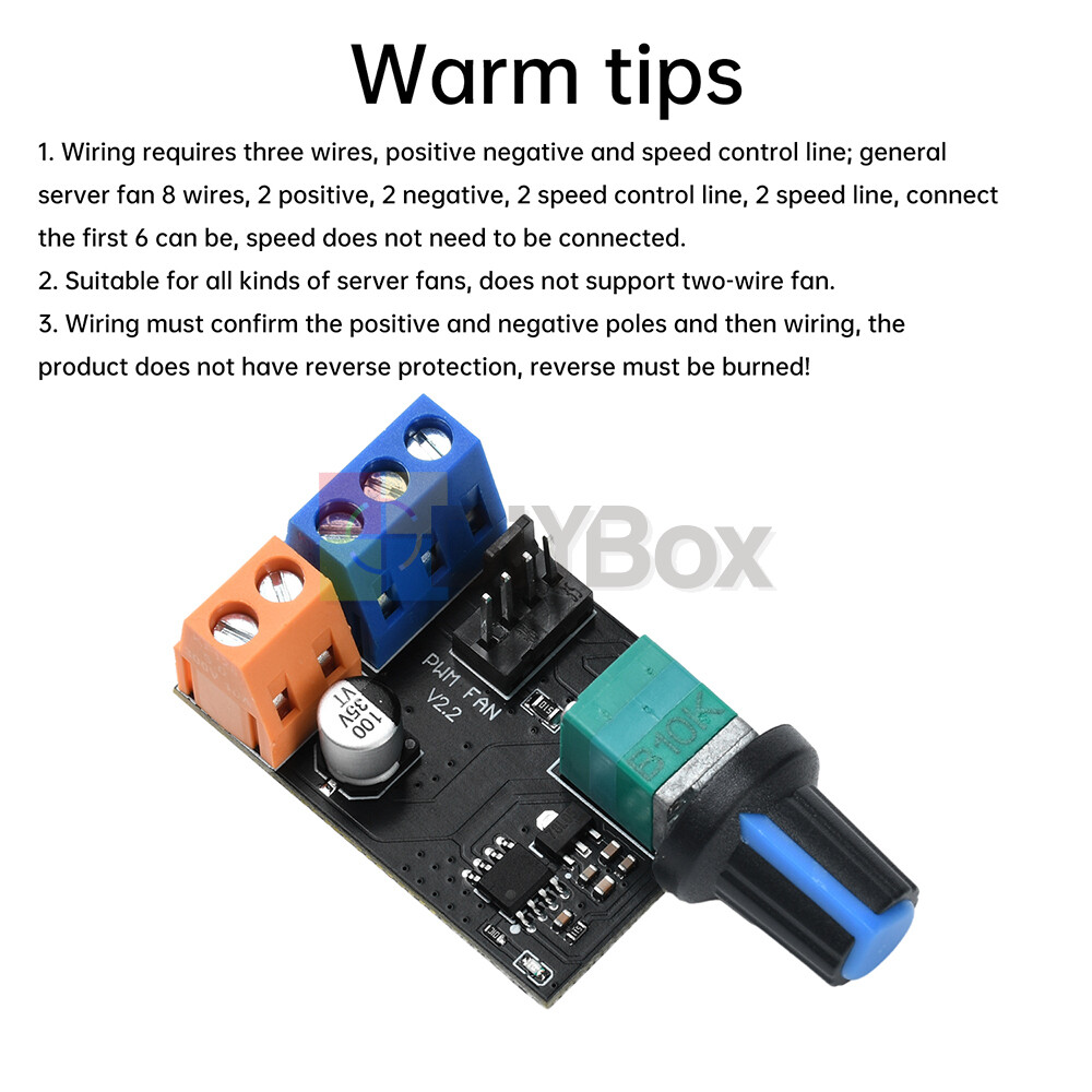 DC12V PWM Fan Governor Speed Control With Knob 3/4Wires Switch Fan Regulation