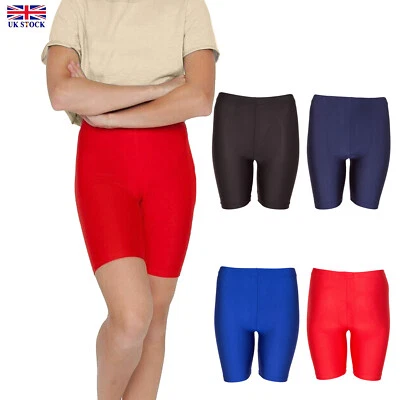 NOROZE Mädchen glänzend Nylon Lycra dehnbar Tanz Radfahren Jungen geschnittene Beinshorts geschnittene Leggings