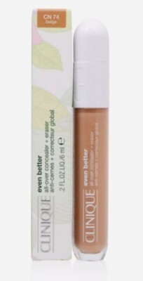 Clinique Even Better All Over Concealer + Eraser CN 74 Beige New In Box .2 fl oz