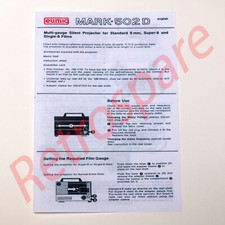 EUMIG 502D - 8mm Cine Film Projector INSTRUCTION MANUAL