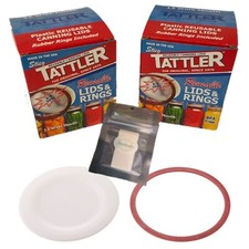 Reusable 24 Wide Mouth Tattler Lids and 24 Dissolvable Sunivale Labels Canning