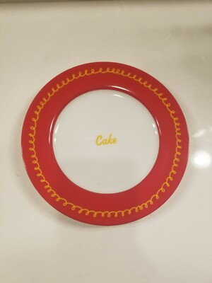 cake boss just desserts dessert plate 8 inch red salad plate A39