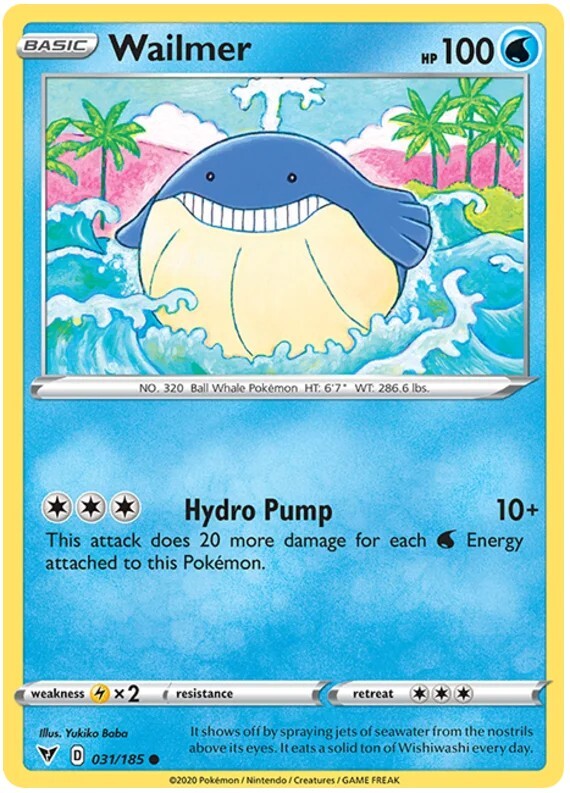 Wailmer Pokemon TCG Card 031/185